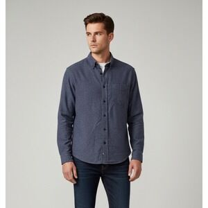 NWT Rails Men's Size Small Heather Blue Long Sleeve Collared Button-Up Shirt